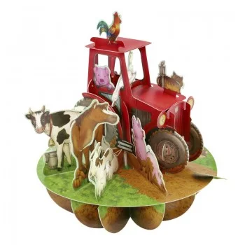 Картичка POP UP Pirouettes - Tractor And Farm Animals