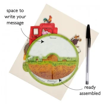Картичка POP UP Pirouettes - Tractor And Farm Animals