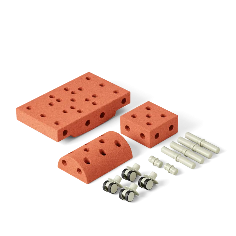 Голям Конструктор за Игра MODU - Curiosity set - Burnt Orange / Dusty Green