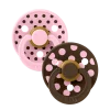 2 бр. Биберони BIBS COLOUR Polka Baby Pink/Mocha, 0-6 месеца