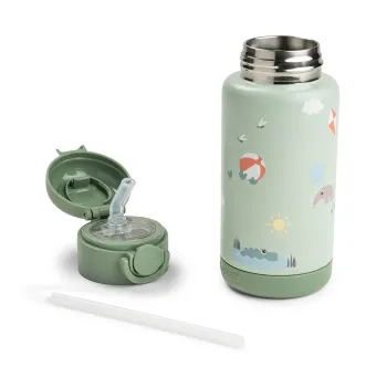 Термо Бутилка със Сламка Playground Green 340 мл