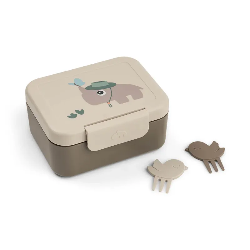 Мини Кутия за Обяд с Разделения Tiny Trails Sand с Вилички