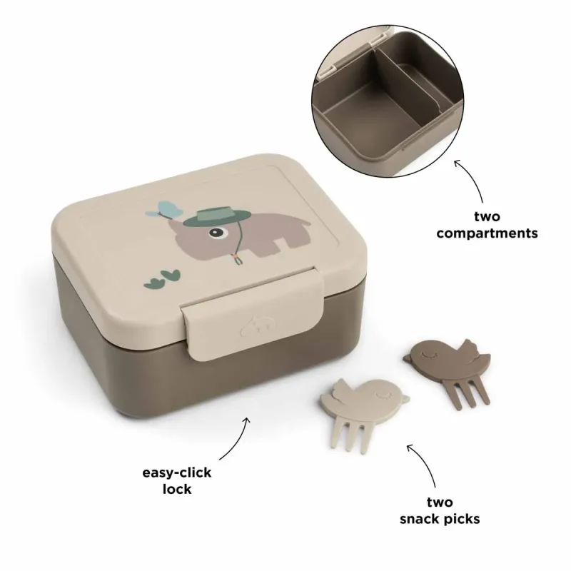 Мини Кутия за Обяд с Разделения Tiny Trails Sand с Вилички