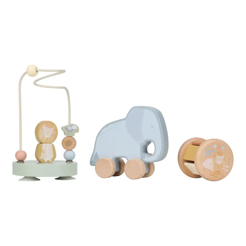 Подаръчна Кутия с Дървени Играчки за Бебе Safari Friends