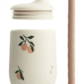 Силиконова Чаша със Сламка Peach / Sea shell mix