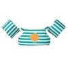 Детска Жилетка за Плуване с Плувки 3-6 Години SunnyLife Poppy the Peach Green stripe