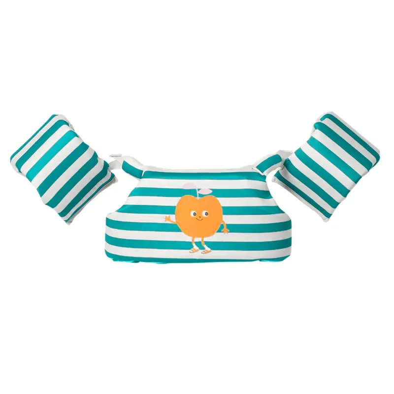 Детска Жилетка за Плуване с Плувки 3-6 Години SunnyLife Poppy the Peach Green stripe