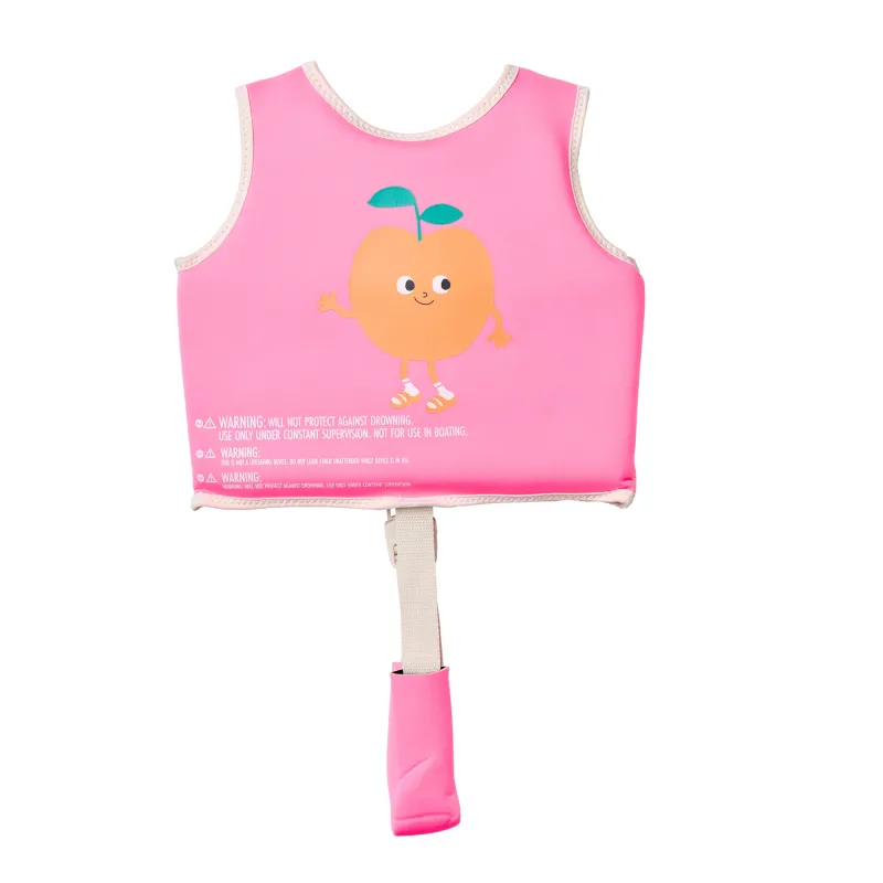 Детска Жилетка за Плуване 1-2 години SunnyLife Poppy the Peach Neon Pink