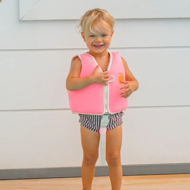 Детска Жилетка за Плуване 1-2 години SunnyLife Poppy the Peach Neon Pink