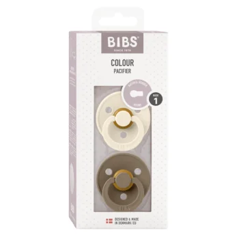 2 бр. Биберони BIBS COLOUR, Ivory/Dark Oak, 0-6 месеца