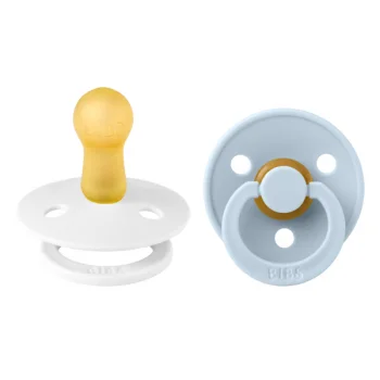 2 бр. Биберони BIBS COLOUR White/Baby Blue 6-18 месеца