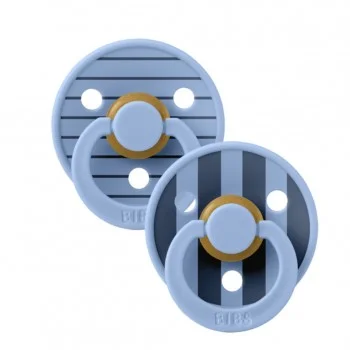 2 бр. Биберони BIBS Studio COLOUR Pin, Sky Blue Mix, 0-6 месеца