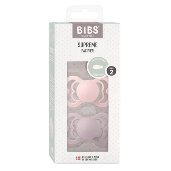 2 бр. Биберони BIBS Supreme  Blossom/Dusky Lilac - 6-12 месеца