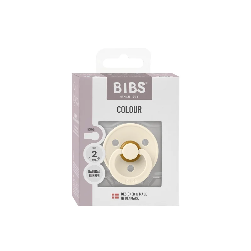 1 бр. Биберон BIBS COLOUR, Ivory, 6-18 месеца