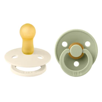 2 бр. Биберони BIBS COLOUR, Ivory/Sage, 0-6 месеца