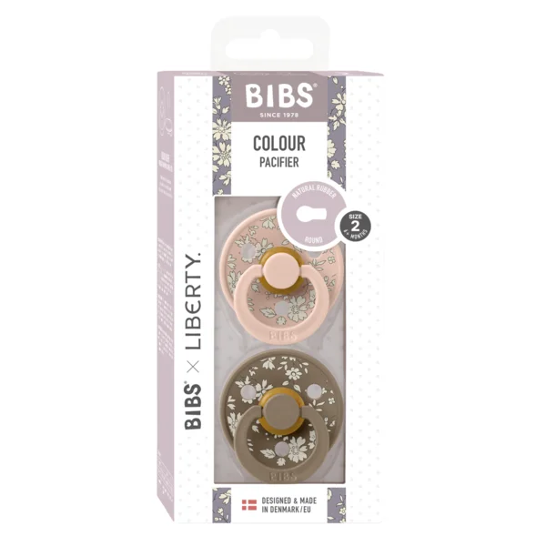2 бр. Биберони BIBS Liberty COLOUR Capel - Blush Mix, 6-18 месеца