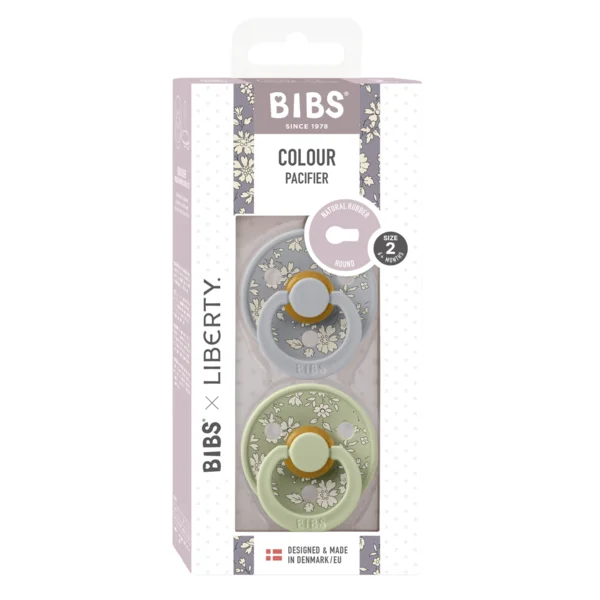 2 бр. Биберони BIBS Liberty COLOUR, Capel - Sage Mix, 6-18 месеца