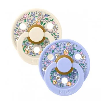 2 бр. Биберони BIBS Liberty COLOUR Chloe Meadow - Ivory Mix, 0-6 месеца