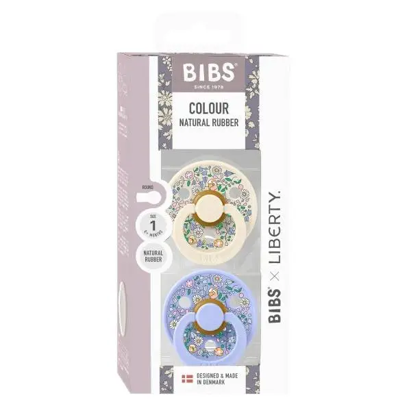 2 бр. Биберони BIBS Liberty COLOUR Chloe Meadow - Ivory Mix, 0-6 месеца