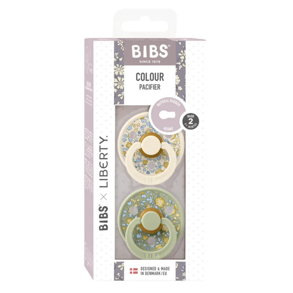 2 бр. Биберони BIBS Liberty COLOUR Eloise - Sage Mix, 6-18 месеца