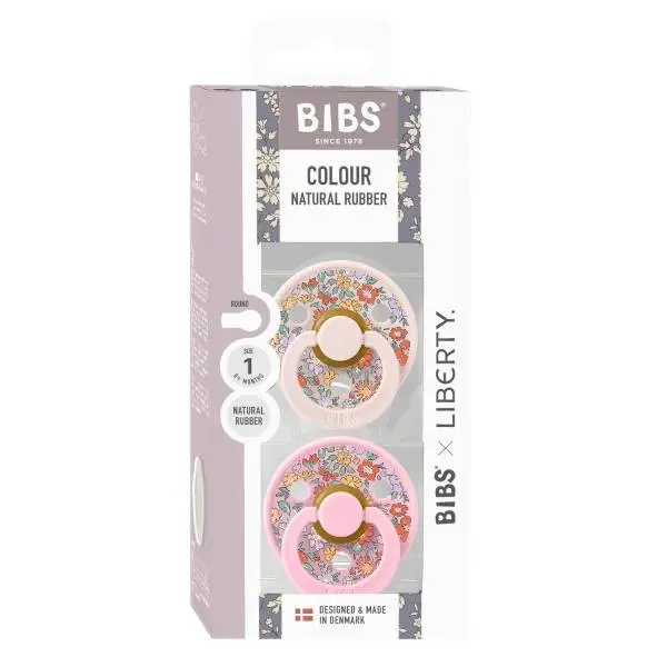 2 бр. Биберони BIBS Liberty COLOUR Oscar Meadow - Petal Mix, 0-6 месеца