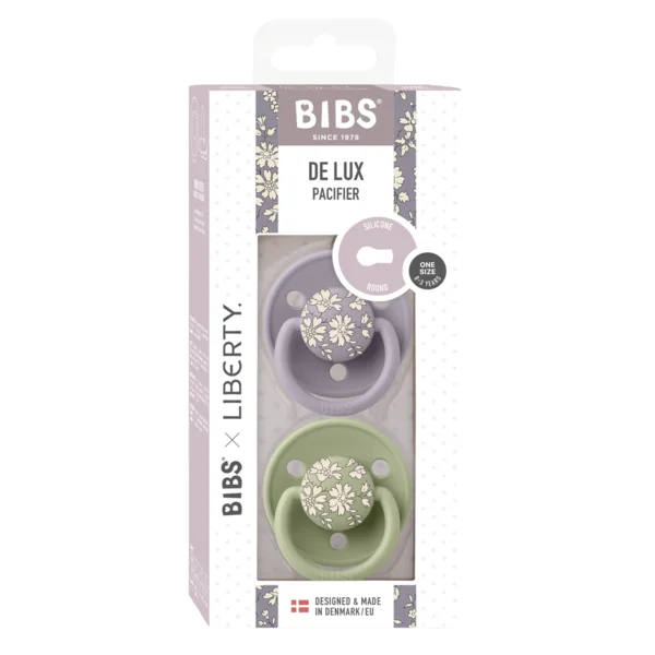 2 бр. Биберони BIBS Liberty De Lux, Силикон, Capel - Sage Mix, Универсален размер 0-3 години