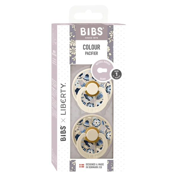 2 бр. Биберони BIBS Liberty COLOUR Bobo Ivory, 0-6 месеца