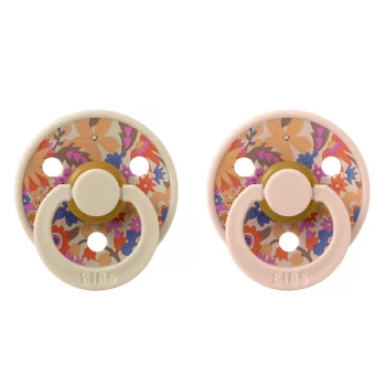 2 бр. Биберони BIBS Liberty COLOUR June Blossom Blush, 0-6 месеца