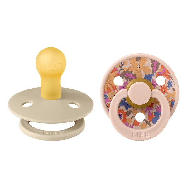 2 бр. Биберони BIBS Liberty COLOUR June Blossom Blush, 0-6 месеца