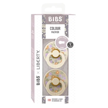 2 бр. Биберони BIBS Liberty COLOUR Strawberries and Cream Ivory, 0-6 месеца