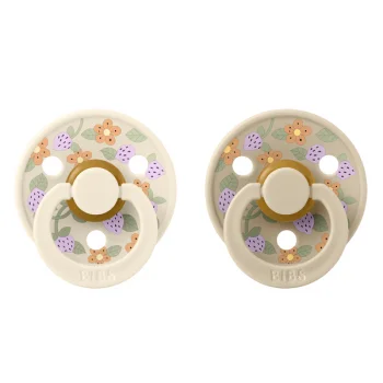 2 бр. Биберони BIBS Liberty COLOUR Strawberries and Cream Ivory, 0-6 месеца