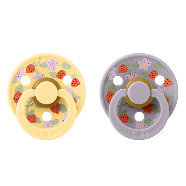 2 бр. Биберони BIBS Liberty COLOUR Strawberries and Cream Pale Butter, 0-6 месеца