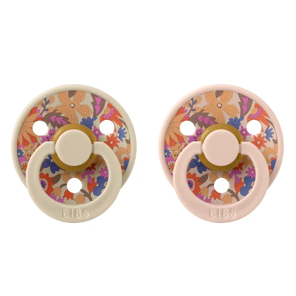 2 бр. Биберони BIBS Liberty COLOUR June Blossom Blush, 6-18 месеца