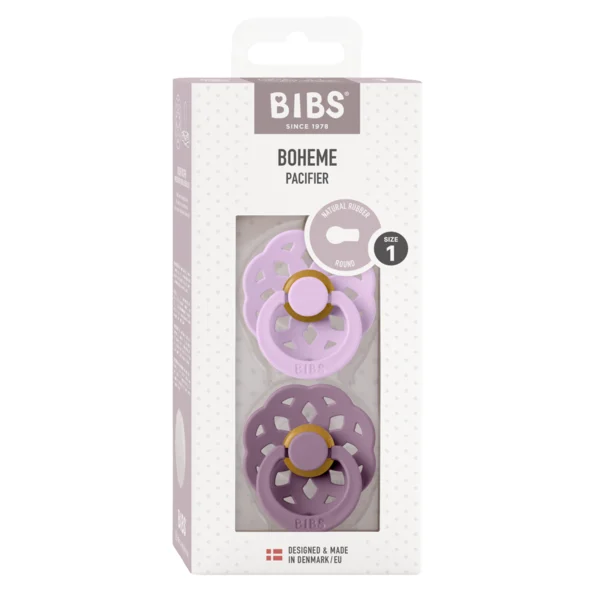 2 бр. Биберони BIBS Boheme, Violet Sky/Mauve, 0-6 месеца 
