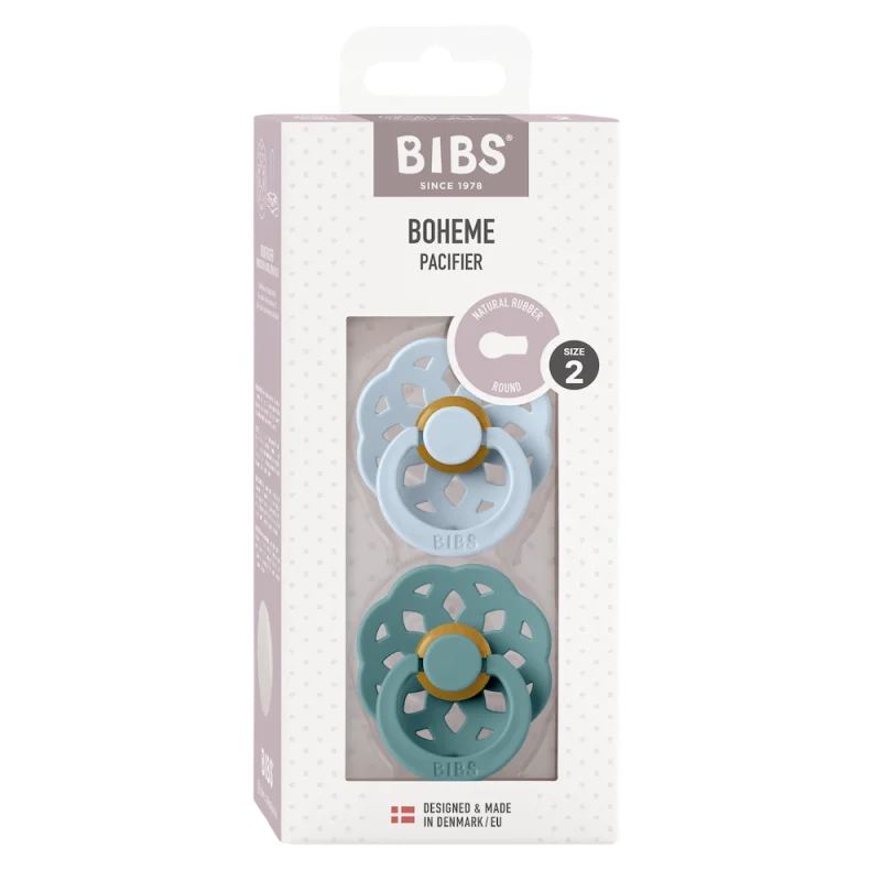 2 бр. Биберони BIBS Boheme, Baby Blue/Island Sea, 6-18 месеца