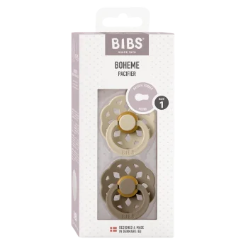 2 бр. Биберони BIBS Boheme, Vanilla/Dark Oak, 0-6 месеца