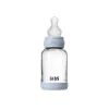 Бебешка Стъклена Бутилка BIBS Baby Blue 120мл Силикон Бавен Поток