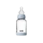 Бебешка Стъклена Бутилка BIBS Baby Blue 120мл Силикон Бавен Поток