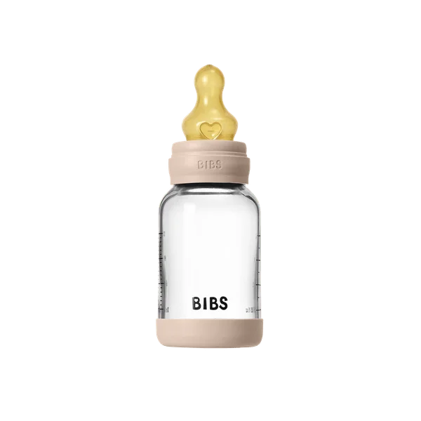 Бебешка Стъклена Бутилка BIBS Blush 120мл Каучук Бавен Поток