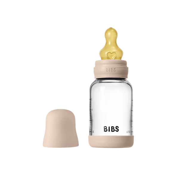 Бебешка Стъклена Бутилка BIBS Blush 120мл Каучук Бавен Поток