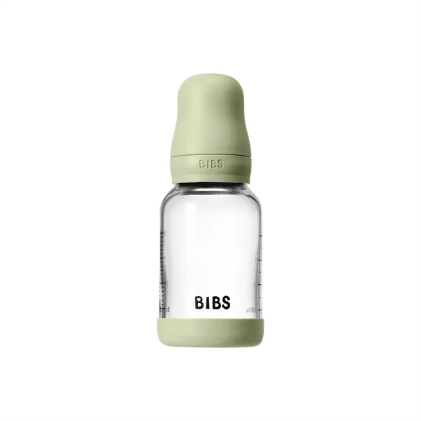 Бебешка Стъклена Бутилка BIBS Sage 120мл Каучук Бавен Поток