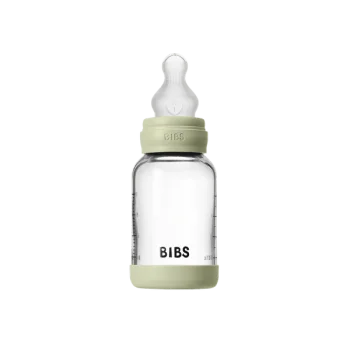 Бебешка Стъклена Бутилка BIBS Sage 120мл Силикон Бавен Поток