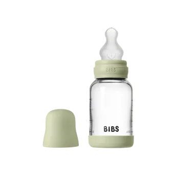 Бебешка Стъклена Бутилка BIBS Sage 120мл Силикон Бавен Поток