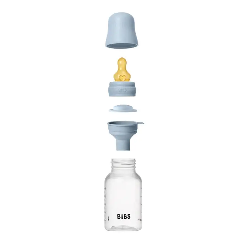 Комплект с Бебешка Бутилка BIBS Baby Blue 150мл Бавен Поток Каучук