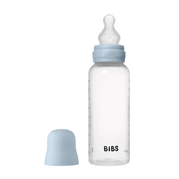 Комплект с Бебешка Бутилка BIBS Baby Blue 270мл Среден Поток Силикон
