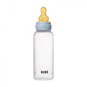 Комплект с Бебешка Бутилка BIBS Baby Blue 270мл Среден Поток Каучук