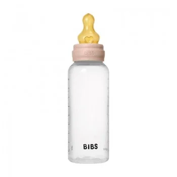Комплект с Бебешка Бутилка BIBS Blush 270мл Среден Поток Каучук