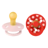 2 бр. Биберони BIBS COLOUR Polka Blossom/Candy Apple, 6-18 месеца