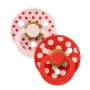 2 бр. Биберони BIBS COLOUR Polka Blossom/Candy Apple, 0-6 месеца