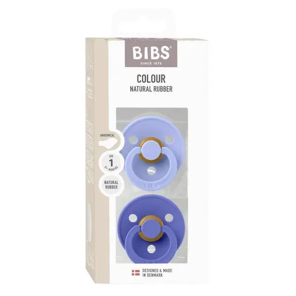 2 бр. Биберони BIBS COLOUR, Анатомични Hush/Grape, 0-6 месеца